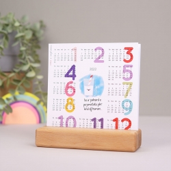 Calendar de birou 2020 cu suport de lemn - Citate Optimiste 1