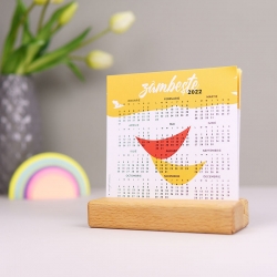 Calendar de birou 2020 cu suport de lemn - Smile 1